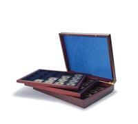 Leuchtturm 304747 Volterra DE Luxe - Cassette à Monnaie avec 60 Cases - Capsule Quadrum/ 50x50mm Cadre à Monnaie - Couleur Acajou