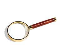 LEUCHTTURM 305535 Loupe avec manche et lentille de verre, bord métallique Doré, 3 x, Ø 50 mm