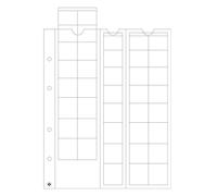 Leuchtturm 308740 Pochettes à Monnaie Optima Euro - 50 Compartiments Transparents pour Jeux d'euros - pour pièces de 1 Cent à 2 Euros - Pack de 5