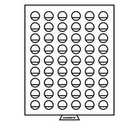 Leuchtturm 309858 MB Boîte à Monnaie 26 mm Ø - 54 Compartiments Ronds pour 2 pièces Euro - fumé