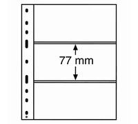 Leuchtturm 316307 Pochettes en Plastique Optima avec 3 Bandes Horizontales, 202 x 252 mm, sans plastifiants ni acides - Noir, Paquet de 10