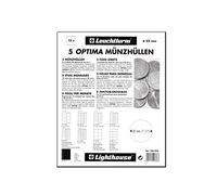 Leuchtturm 319236 Pochettes à Monnaie Optima 34-24 Compartiments Transparents pour pièces de Monnaie jusqu'à 34 mm de diamètre - Pack de 5