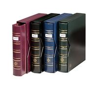 Leuchtturm 321054 Münzalbum Optima Classic Signum - Reliure à Anneaux pour Collection de Monnaies avec fenêtre d'inscription - Bleu