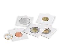 Leuchtturm 321058 Cadre pour pièces de Monnaie Matrix 25 mm - Cadres Autocollants et inscriptibles pour pièces de Monnaie - 100 pièces en Blanc