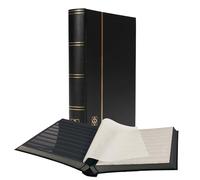 Leuchtturm 321487 Album de Collection de Timbres - Livre à insérer Basic - 64 Pages DIN A4 Noires - Non illustré, Noir