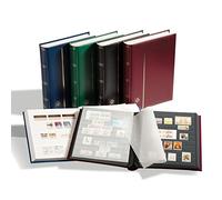 Leuchtturm 322874 Album de Timbres Comfort - DIN A4, 64 Pages, Bande pergaminée, Couverture matelassée - Noir