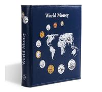 Leuchtturm 323813 Album numismatique Optima World Money- INCL. 5 Pochettes pour pièces de Monnaie de Ø 42, 27, 20, 34 mm - Bleu