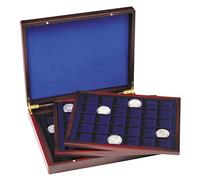 Leuchtturm 326786 Volterra DE Luxe Cassette à Monnaie - 90 Cases carrées pour pièces de Monnaie jusqu'à 39 mm Ø - 3 Inserts pour 30 pièces de Monnaie chacun