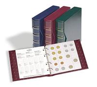 Leuchtturm 327836 Album numismatique Numis Classic - avec Cassette de Protection & 5 Pochettes pour pièces de Monnaie de Ø 44, 34, 25, 17 mm - Rouge