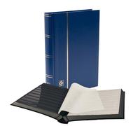 Leuchtturm 327853 Album de collection de timbres - Livre à insérer Basic - 64 pages DIN A4 noires - non illustré, bleu