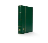Leuchtturm 336412 Album de Collection de Timbres - Livre à insérer Basic - 64 Pages DIN A4 Noires - Couverture Verte Non matelassée