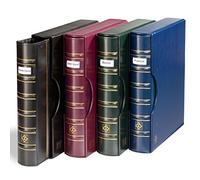 Leuchtturm 338604 Münzalbum Grande - Reliure à Anneaux au Design Classique Signum - Cassette de Protection Incluse - Rouge