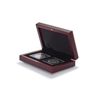 Leuchtturm 339048 Étui à Monnaie Volterra - Compartiments carrés pour 2X Capsules Quadrum - Couleur Acajou