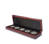 Leuchtturm 339051 Étui à Monnaie Volterra - Compartiments carrés pour 5X Capsules Quadrum - Couleur Acajou