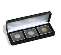 Leuchtturm 339264 Étui à Monnaie Nobile - Compartiments carrés pour 3X Capsules Quadrum - Noir
