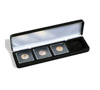 Leuchtturm 339265 Étui à Monnaie Nobile - Compartiments carrés pour 4X Capsules Quadrum - Noir