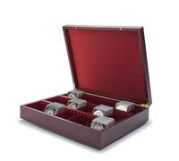 Leuchtturm 339637 Coffret de Collection Volterra Vario 3-330 x 270 x 65 mm - Longueur des Compartiments Variable - avec Velours, Satin Rouge