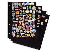 Leuchtturm 339966 plaques pour Album à pins avec revêtement en Velours Noir, Lot de 4
