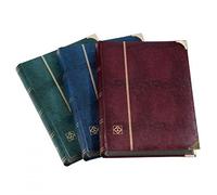 Leuchtturm 341943 Album de Collection de Timbres Comfort Deluxe - 64 Pages A4 Noires - matelassé, Aspect Crocodile - Rouge