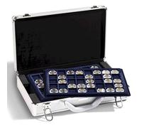 Leuchtturm 343105 Coffret à Monnaie Cargo L 6 - INCL. 6 Plateaux pour 240 pièces jusqu'à 33 mm Ø p.ex. 2 pièces Euro - 407 x 95 x 245 mm