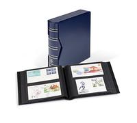 Leuchtturm 354422 Album pour 200 First-Day-Cover FDCs ou Lettres en Format Long, Cassette de Protection Incluse - Bleu