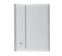 Leuchtturm 358056 Album de Timbres Comfort - DIN A4, 64 Pages, Bande pergaminée, Couverture matelassée - argenté