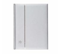 Leuchtturm 358059 Album de Timbres Comfort - DIN A4, 64 Pages, Bande pergaminée, Couverture matelassée - argenté