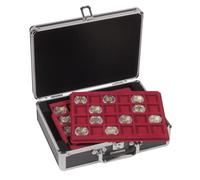 Leuchtturm 360209 Valise à Monnaie Cargo S6 - Valise à Monnaie protectrice pour 120 pièces - Noir/Argent - 33 mm