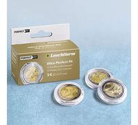 Leuchtturm 365350 Capsules pour pièces de Monnaie Ultra - 40 pièces pour 1 oz de Monnaie en Argent comme Krugerrand, Britannia - Transparent, 39 mm