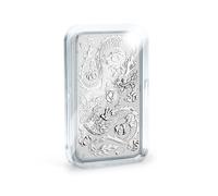 Leuchtturm 368473 Ultra Capsules pour pièce de 1 oz Silver Dragon Rectangular - Paquet de 10, 4,76 x 2,76 cm, Acrylique Transparent