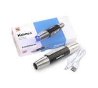 Leuchtturm 370112 Lampe UV Holmes - Lampe de détection pour collectionneurs, 6 LED UV, 10 LED Blanches, Design Aluminium, Rechargeable