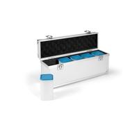 Leuchtturm 373116 Cargo SQ Mallette pour pièces - Mallette en Aluminium pour 5 Tubes Sqube, 334 x 105 x 146 mm - Argent