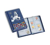 Leuchtturm Album de poche avec 12 Feuilles Numismatiques pour 12 Séries complètes d'Euros, bleu