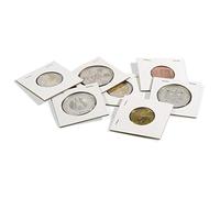 Leuchtturm Cadres Cartonnés à Agraffer, pour pièces de monnaie jusqu'à 30 mm Ø paquet de 100
