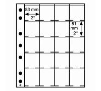 Leuchtturm Pochettes plastiques GRANDE – 20 cases pour pièces de monnaie