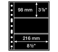 Leuchtturm Pochettes Plastiques Grande, avec 3 Bandes Horizontales, Noir
