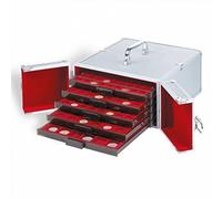 Leuchtturm Valisette Numismatique en aluminium CARGO M 5, pour 5 Médaillliers