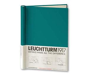 LEUCHTTURM1917 361660 Reliure automatiques PEKA A4, pour 150 feuilles, avec couverture de carnet, 220 x 305 x 25 mm, Pacific Green