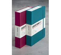 LEUCHTTURM1917 361662 Boîte à livres - Boîte, optique carnet de notes, 255 x 329 x 60 mm, avec autocollants, élastique, hauteur de remplissage 5 cm - Pacific Green
