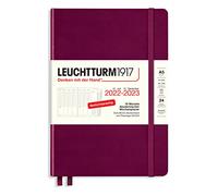 LEUCHTTURM1917 365814 Agenda semainier académique 2023, 18 mois, format moyen (A5), rouge à port, en allemand