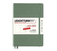LEUCHTTURM1917 365823 Agenda semainier 2023, format A5, 18 mois, olive, en allemand