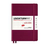 LEUCHTTURM1917 367553 Agenda semainier académique 2024 - Format moyen (A5) - 18 mois - Port rouge - En anglais
