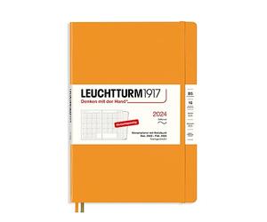 LEUCHTTURM1917 367568 Rising Sun Rising Sun Agenda mensuel et bloc-notes 2024-16 mois - Couverture souple - Format B5 - En allemand