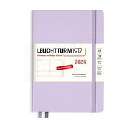 LEUCHTTURM1917 367609 Agenda semainier moyen (A5), 2024, avec cahier supplémentaire pour adresses et anniversaires pour adresses et anniversaires, lilas, allemand, 12 mois