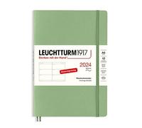 LEUCHTTURM1917 367661 Agenda semainier moyen (A5) 2024, couverture souple, sauge, allemand, 12 mois