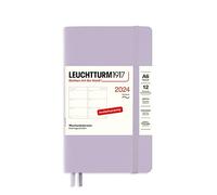 LEUCHTTURM1917 367669 Agenda semainier de poche 2024, format A6, couverture souple, violet, en allemand, 12 mois