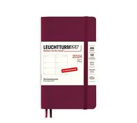 LEUCHTTURM1917 367673 Agenda semainier de poche (A6) 2024, couverture souple, port rouge, allemand, 12 mois
