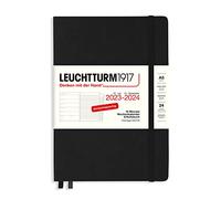 LEUCHTTURM1917 367689 Agenda semainier et bloc-notes 2024, format moyen (A5), 18 mois, noir, allemand
