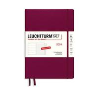 LEUCHTTURM1917 367755 Composition (B5) Agenda semainier et bloc-notes 2024, avec cahier supplémentaire pour adresses et anniversaires, port rouge, allemand, 12 mois