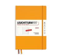 LEUCHTTURM1917 367757 Composition (B5) Agenda semainier et bloc-notes 2024, avec carnet supplémentaire pour adresses et anniversaires Rising Sun, allemand, 12 mois